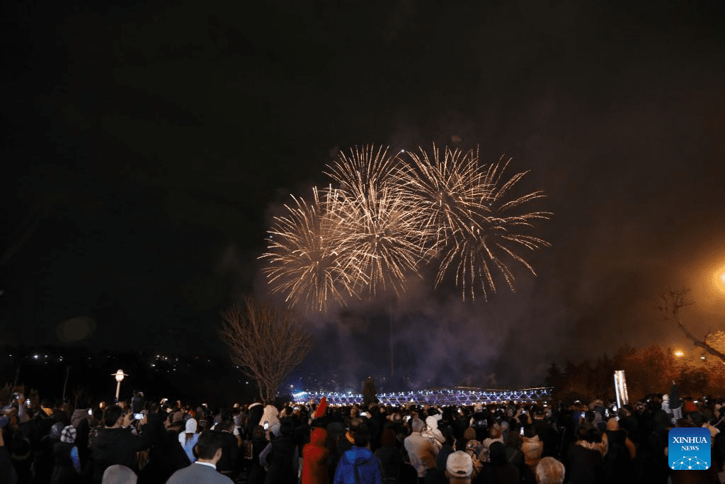 People watch firework show in Tehran, Iran-3