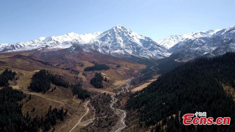 Snow-capped Qilian Mountain Range under blue sky-5