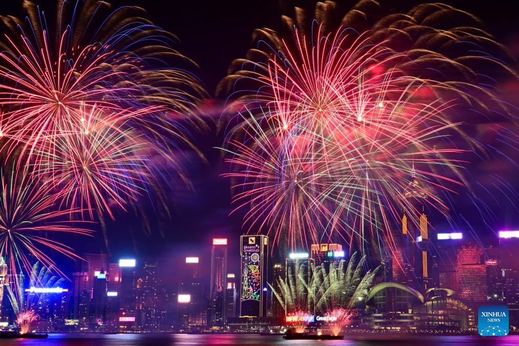 Hong Kong holds fireworks display to celebrate Chinese Lunar New Year-12