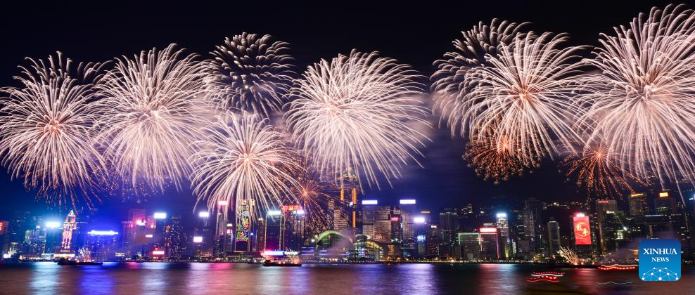 Hong Kong holds fireworks display to celebrate Chinese Lunar New Year-8