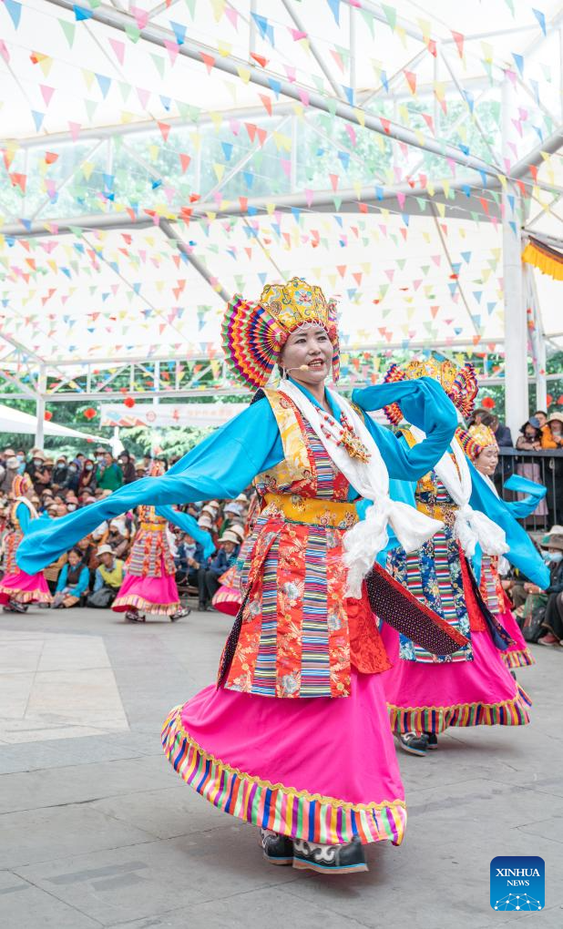 Folk artists stage Tibetan opera performance in Lhasa, SW China's Xizang-6