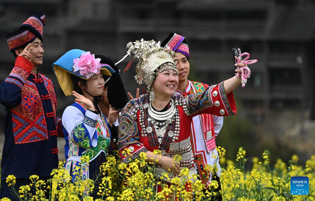 Spring view of Wujiangzhai scenic spot in SW China-3