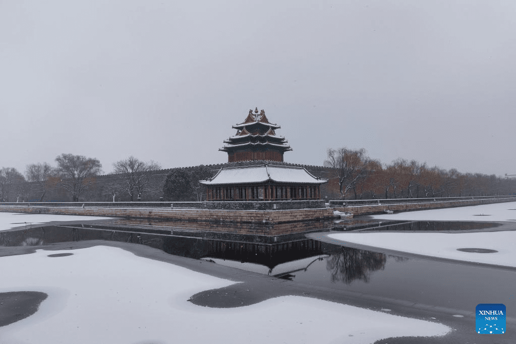 Tourists visit Palace Museum in snow in Beijing-24