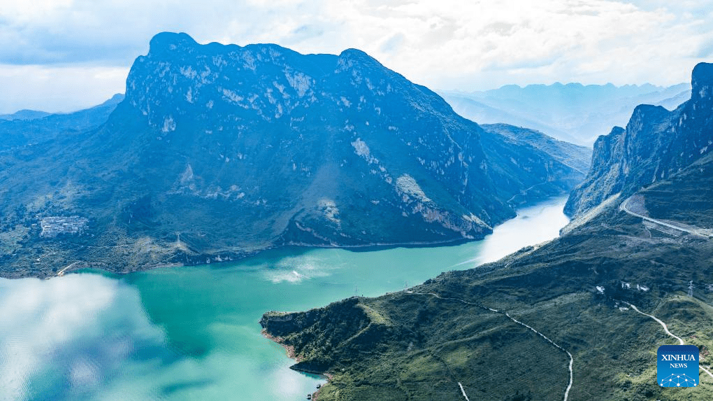 Aerial view of Zangke river scenic area in SW China-7