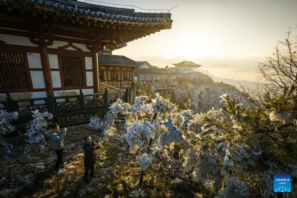 Snow-covered Dahong Mountain Scenic Spot in Suizhou, central China's Hubei-3