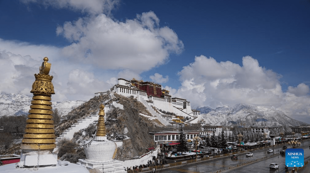 In pics: snow falls in Lhasa-1