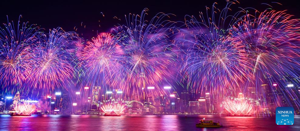 Hong Kong holds fireworks display to celebrate Chinese Lunar New Year-9