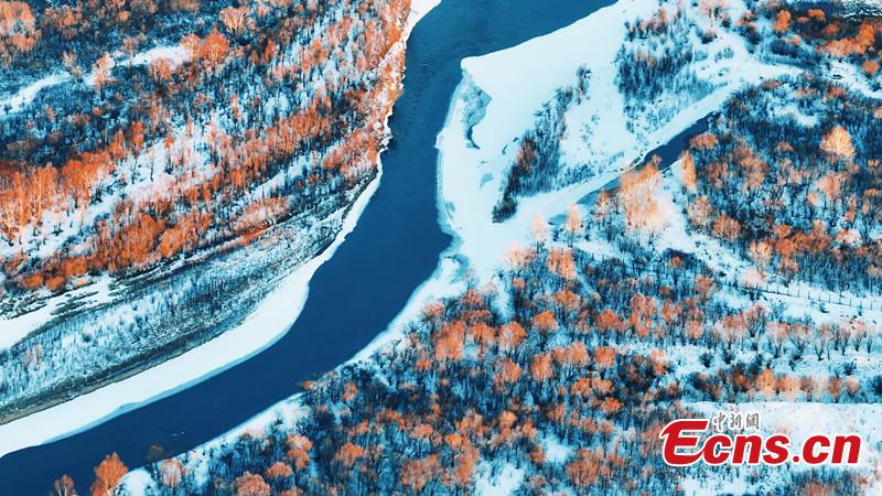 Snow adorns wetland in Inner Mongolia-2