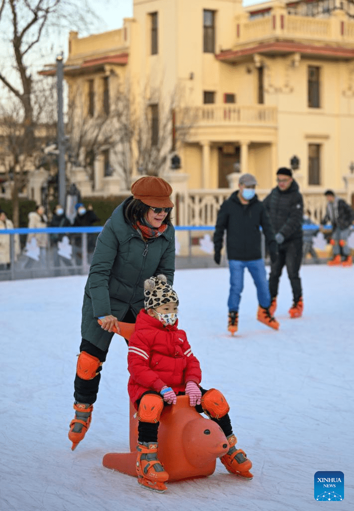 Ice rink opens to public in Tianjin, N China-1