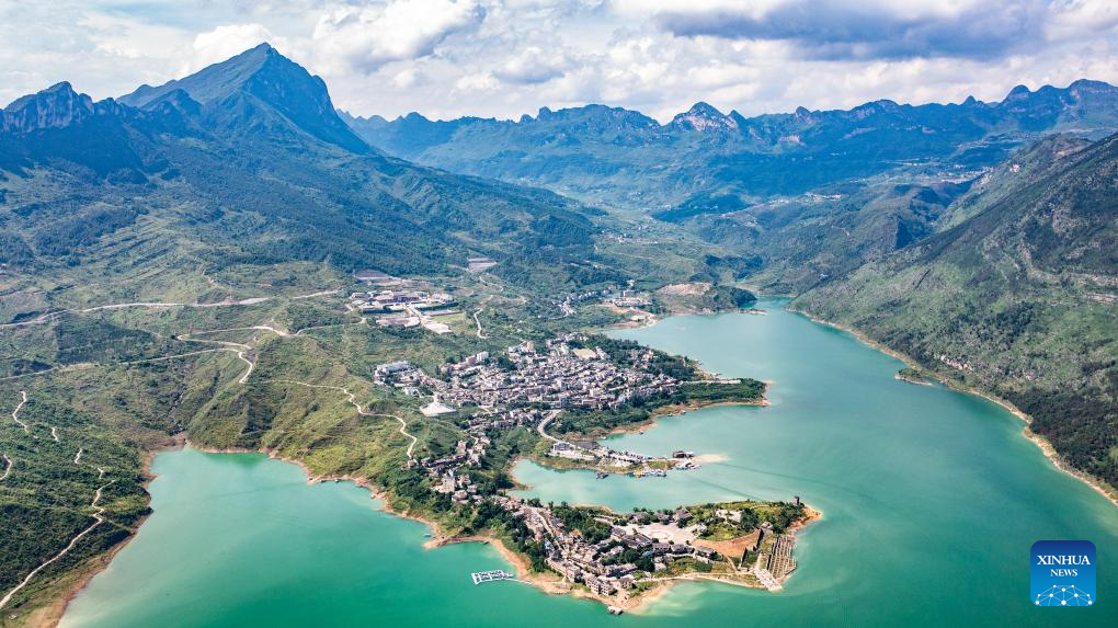 Aerial view of Zangke river scenic area in SW China-5