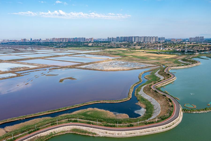 Salt lake in N China's Shanxi turns into tourist landmark-3