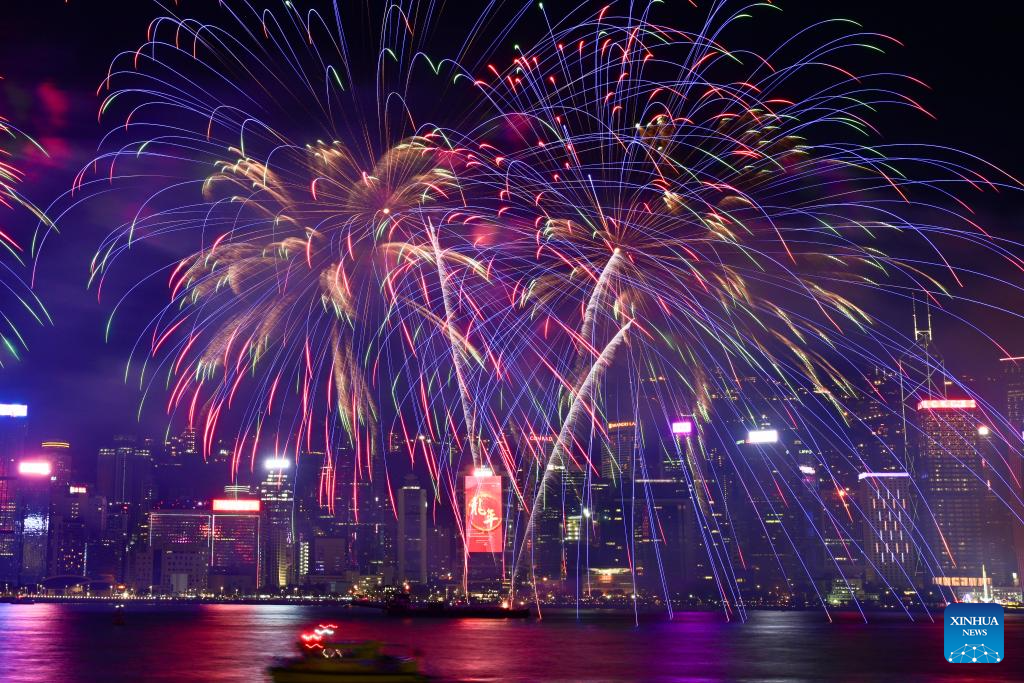 Hong Kong holds fireworks display to celebrate Chinese Lunar New Year-7