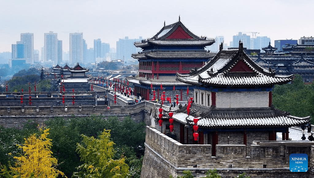 City view of snow-covered Xi'an, NW China-11