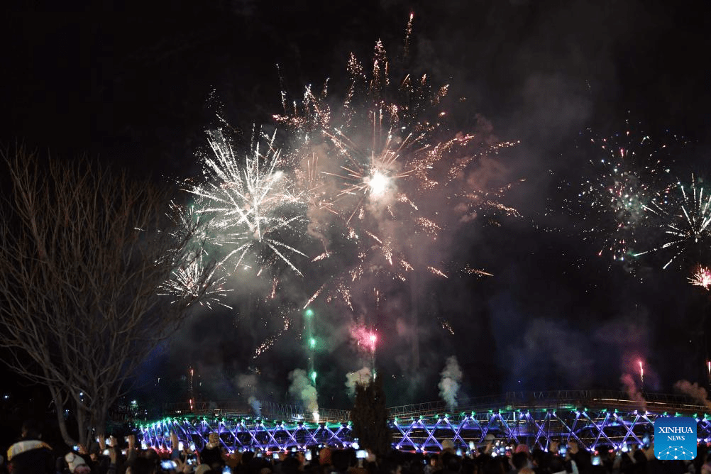 People watch firework show in Tehran, Iran-6