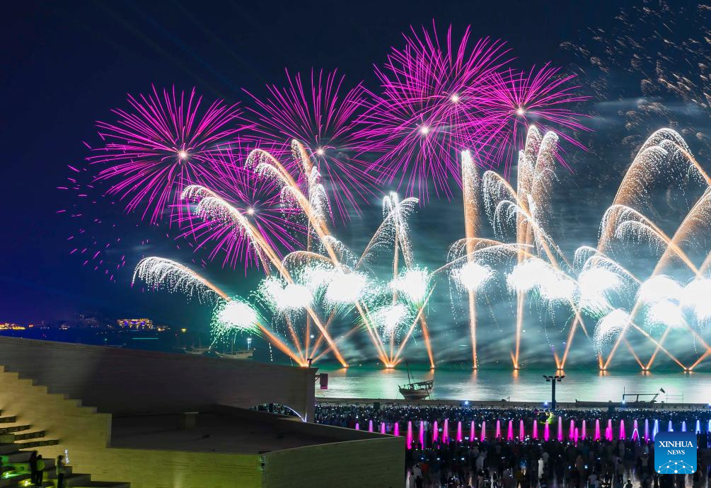 Fireworks set off to celebrate Eid al-Adha in Doha, Qatar-1