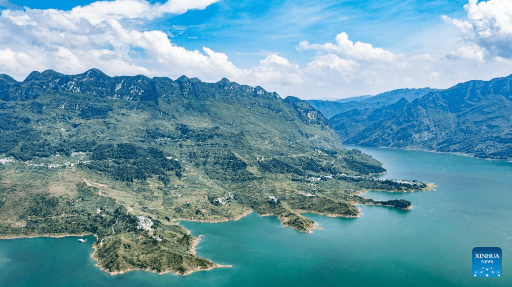 Aerial view of Zangke river scenic area in SW China-8