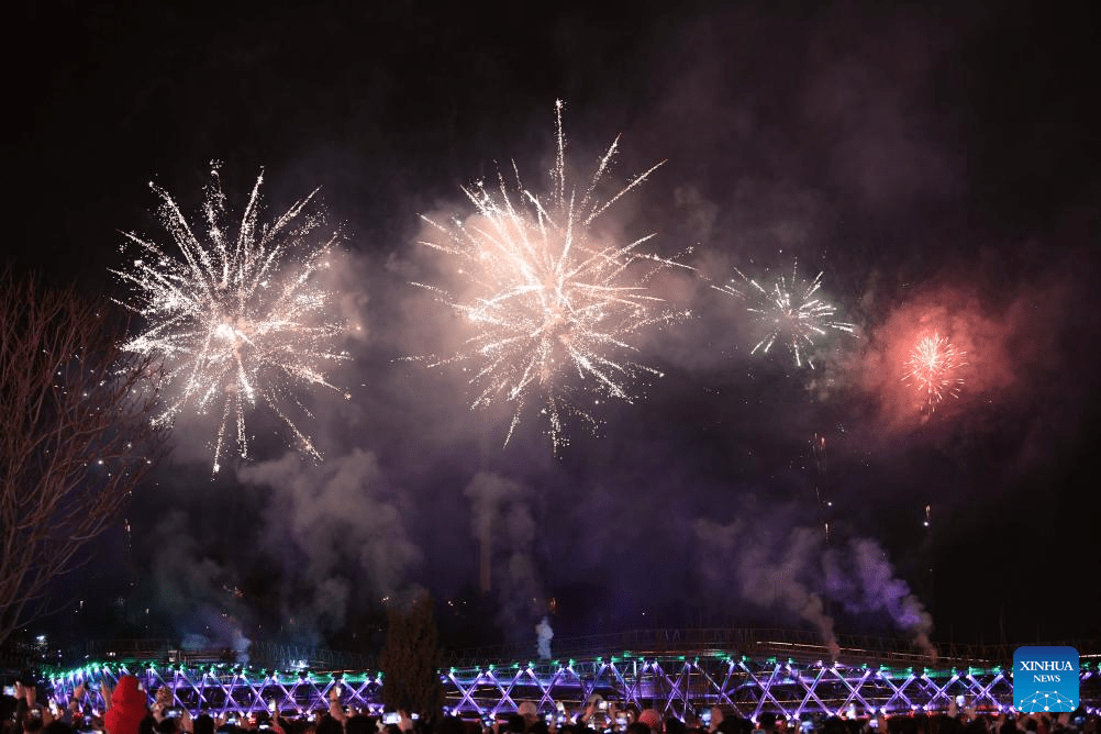 People watch firework show in Tehran, Iran-2