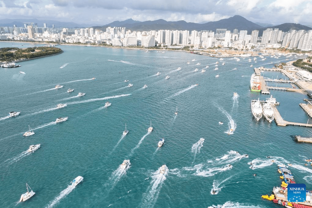 Yachts ride waves in Sanya, China's Hainan-1