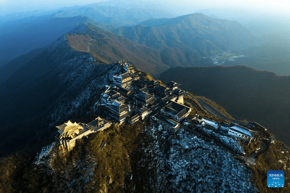 Snow-covered Dahong Mountain Scenic Spot in Suizhou, central China's Hubei-7