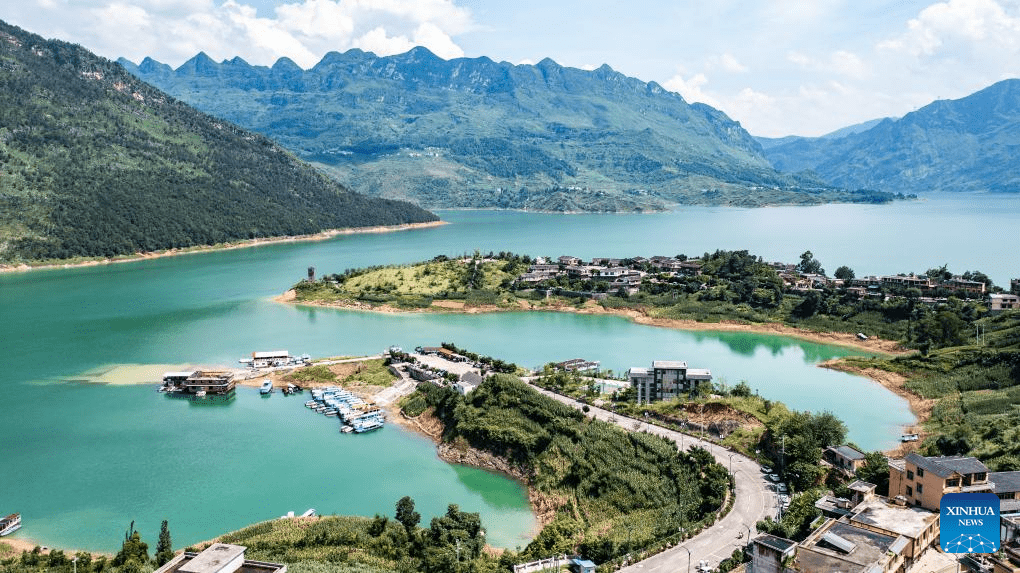 Aerial view of Zangke river scenic area in SW China-4