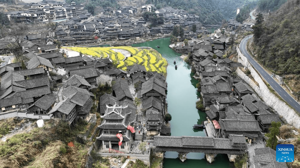 Spring view of Wujiangzhai scenic spot in SW China-8