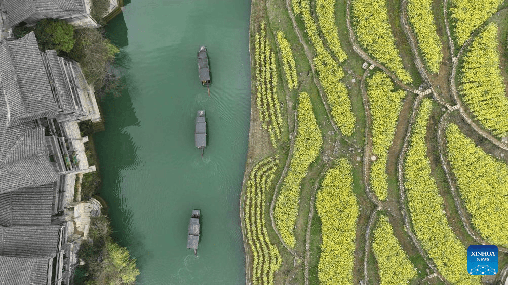 Spring view of Wujiangzhai scenic spot in SW China-2