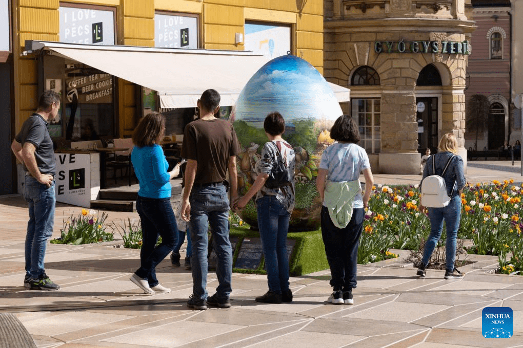 Two-meter tall Easter egg decoration seen in Hungary-1