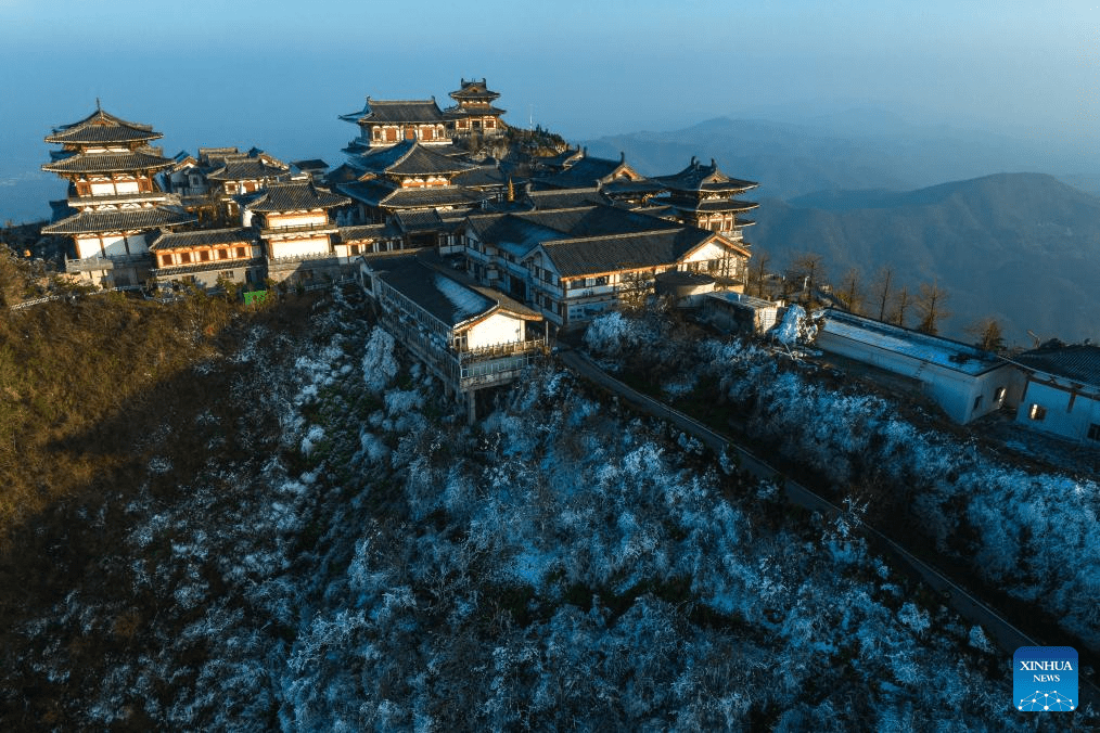 Snow-covered Dahong Mountain Scenic Spot in Suizhou, central China's Hubei-2