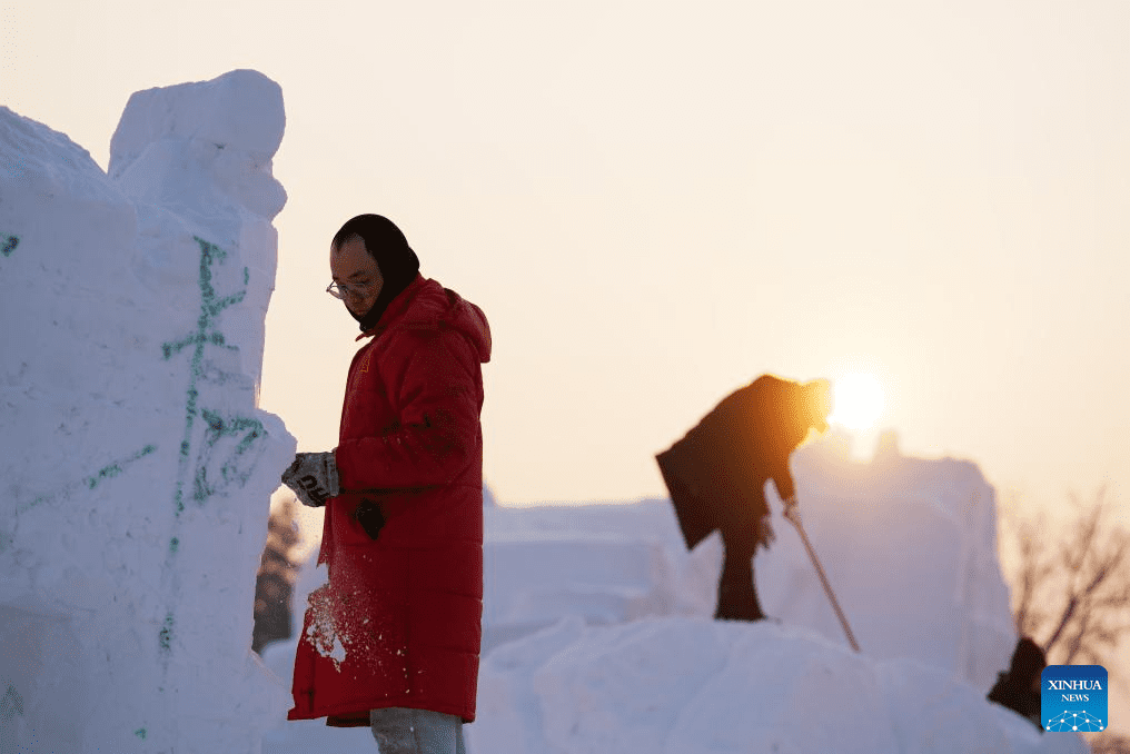 Contestants create snow sculptures at 30th National Snow Sculpture Contest in NE China-6