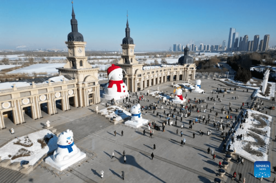 Giant snowman becomes yearly landmark of NE China’s Harbin