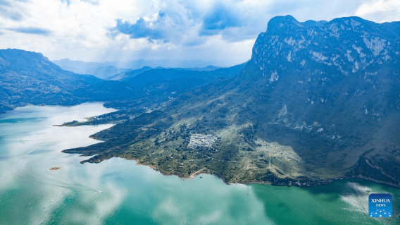 Aerial view of Zangke river scenic area in SW China