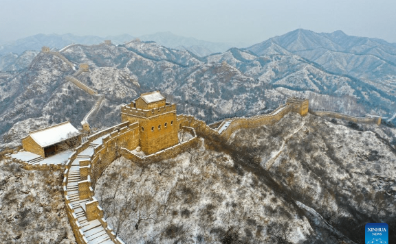 Aerial view of Great Wall through four seasons