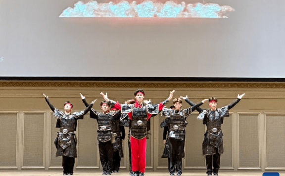 Artists stage Chinese martial arts performance in Bern, Switzerland