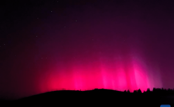 View of northern lights in Urumqi