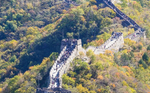 Autumn scenery of Mutianyu section of Great Wall in Beijing