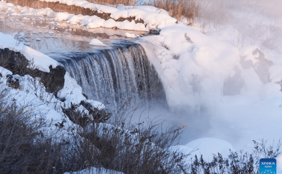 Snow scenery of Wudalianchi Geopark in Heihe, NE China