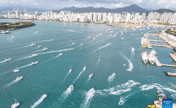 Yachts ride waves in Sanya, China’s Hainan