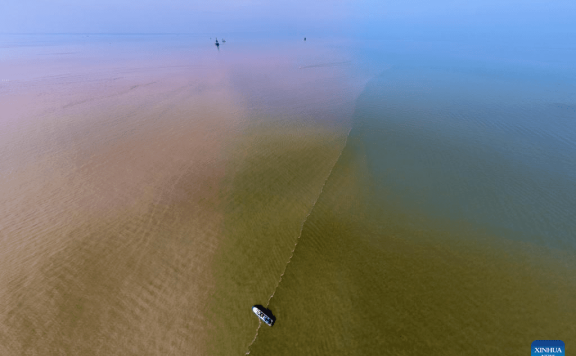 View of Yellow River estuary in Dongying, east China’s Shandong